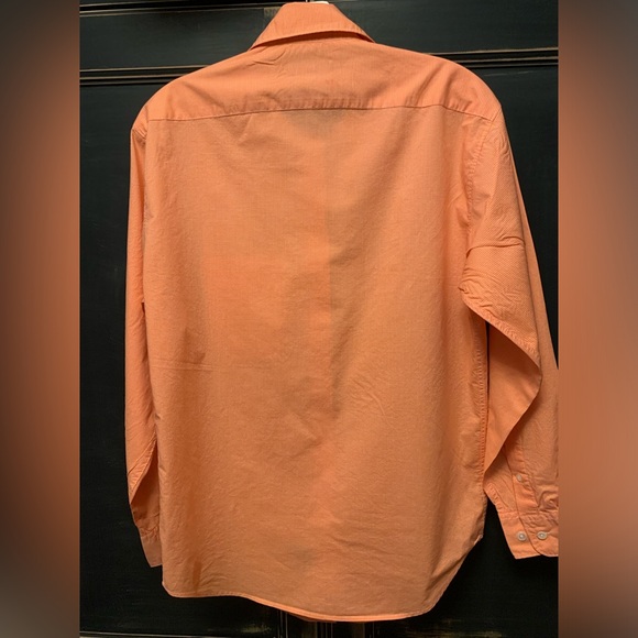 Classic orange micro checked Faconnable blouse. XS - Picture 2 of 4